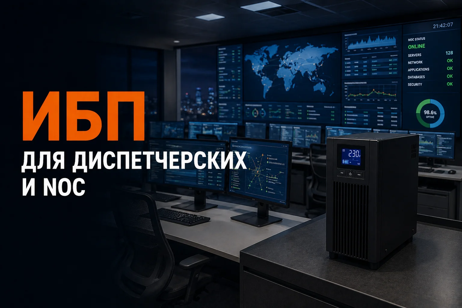 Резервное питание диспетчерской и центра NOC