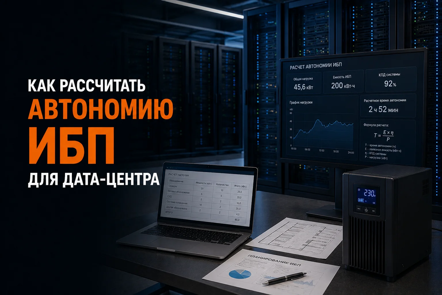 Как правильно рассчитать автономию ИБП для дата-центра