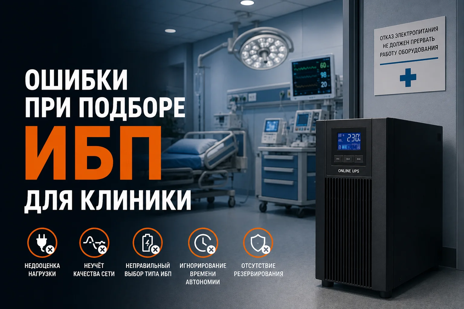 Главные ошибки при выборе ИБП для клиники