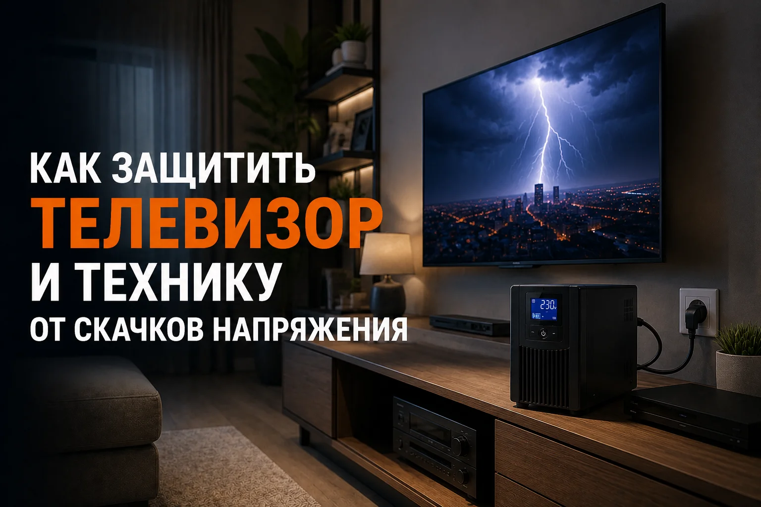 Как защитить телевизор и домашнюю технику от скачков напряжения