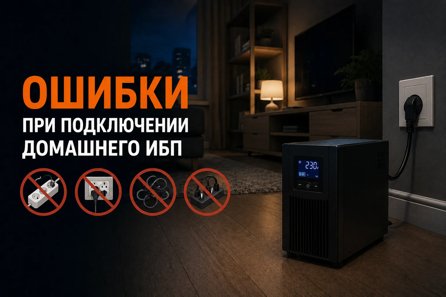 Частые ошибки при подключении домашнего ИБП