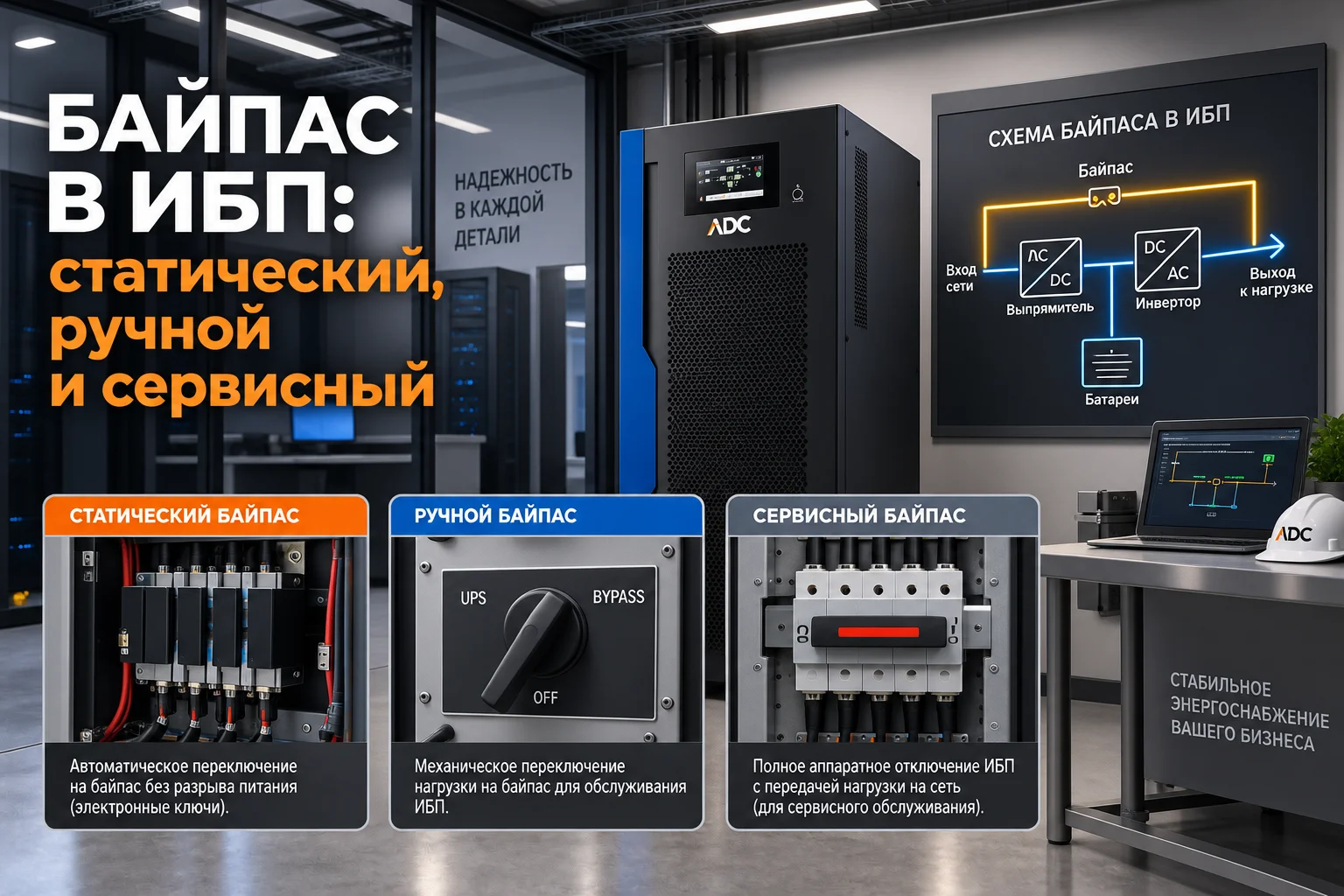 Байпас в ИБП: статический, ручной и сервисный