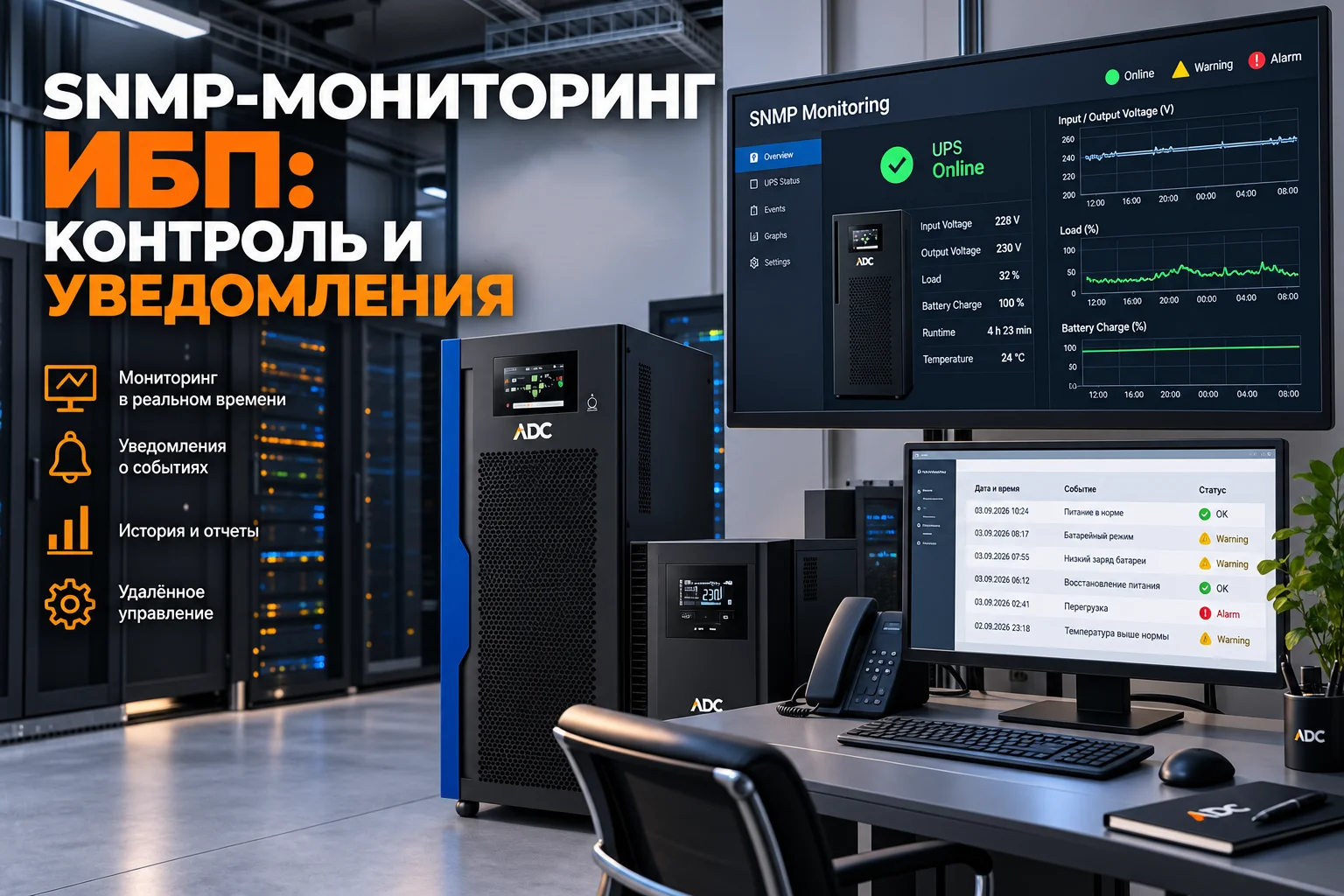 SNMP-мониторинг ИБП: контроль и уведомления