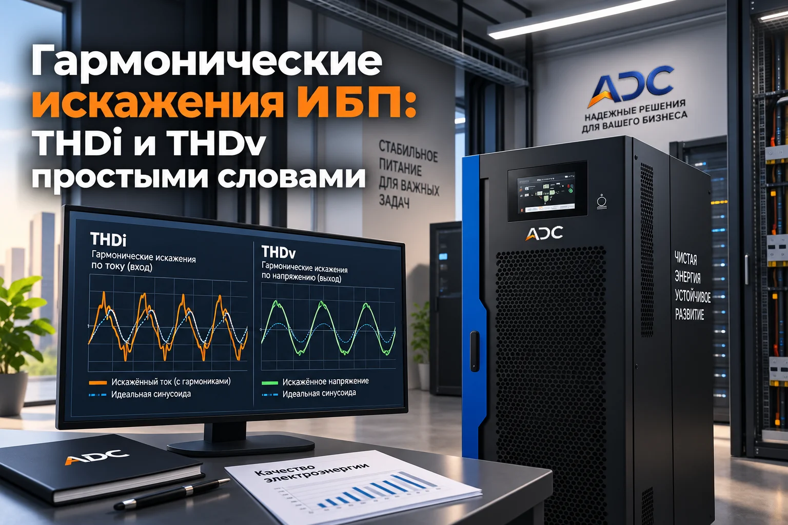 Гармонические искажения ИБП: THDi и THDv простыми словами