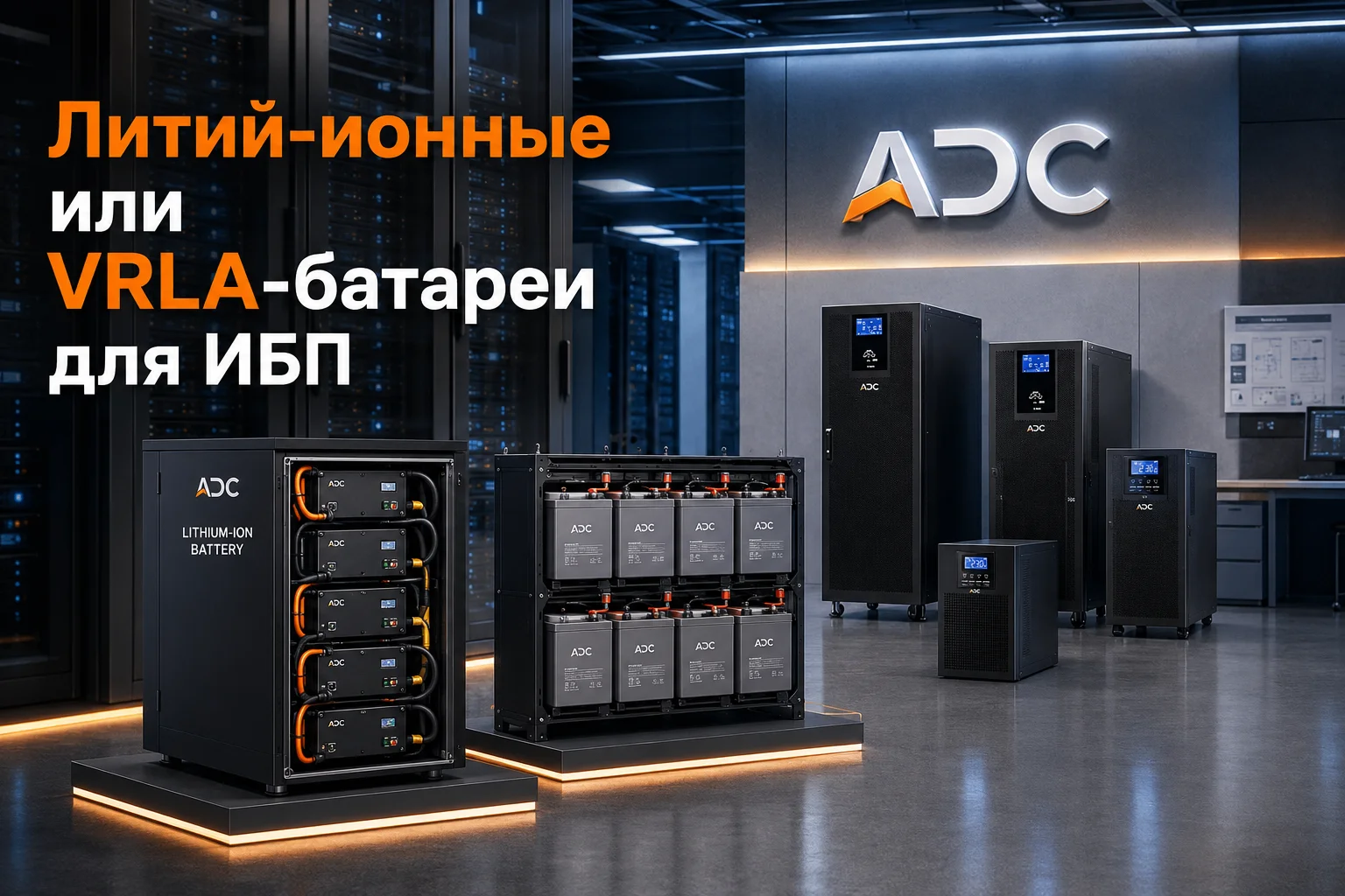 Литий-ионные или VRLA-батареи для ИБП