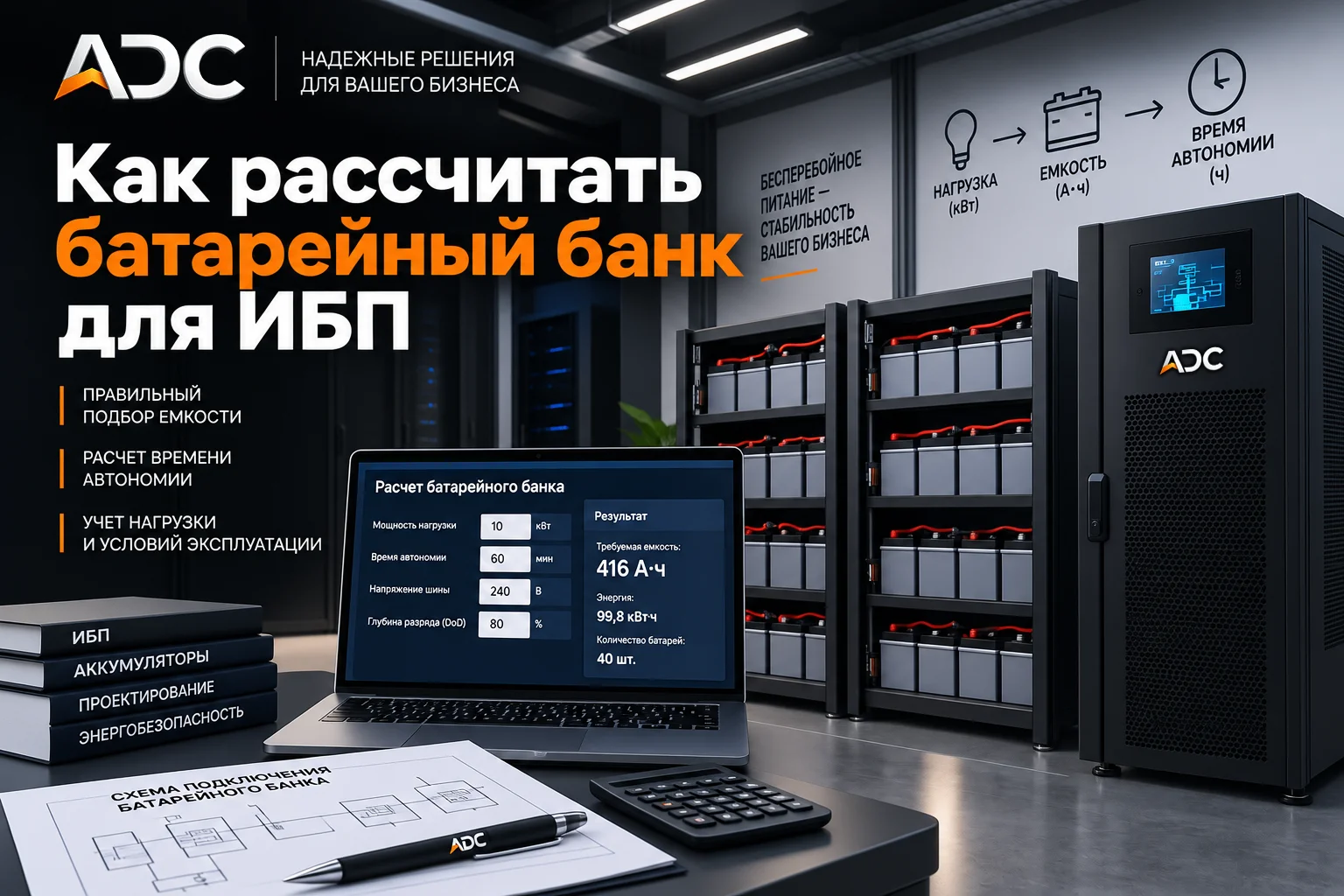 Как рассчитать батарейный банк для ИБП