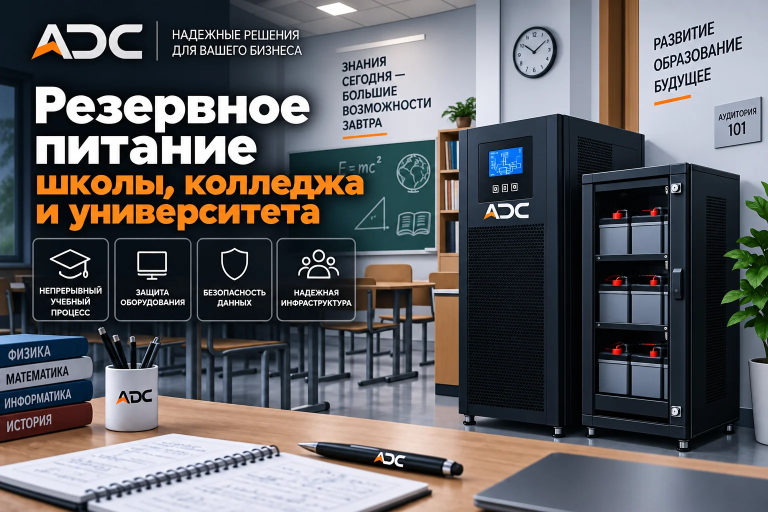 Резервное питание школы, колледжа и университета